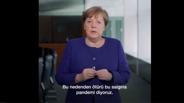 Almanya Başbakanı Merkel, Türkçe altyazılı koronavirüsü mesajı yayınladı