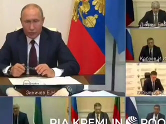 Putin video konferansta kızdı, kalemi masaya attı