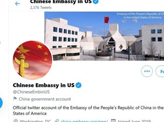 Gerekçe Uygurlar...  Çin Büyükelçiliği'nin Twitter hesabı kilitlendi