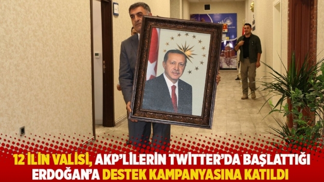 12 ilin valisi, AKP'lilerin Twitter'da başlattığı Erdoğan'a destek kampanyasına katıldı