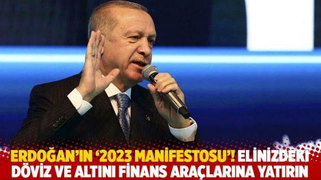 Erdoğan'ın '2023 Manifestosu'! Elinizdeki döviz ve altını finans araçlarına yatırın