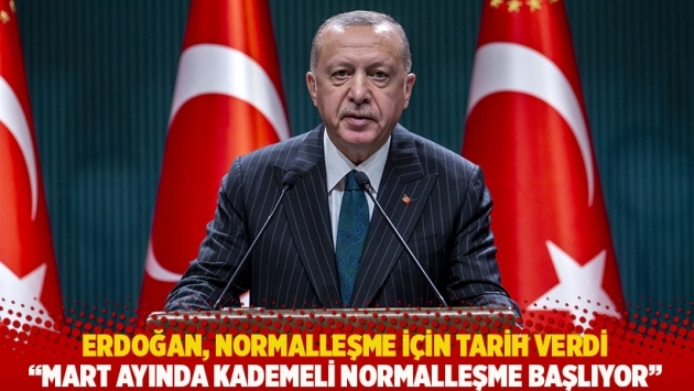 Erdoğan, normalleşme için tarih verdi: Mart ayında kademeli normalleşme başlıyor