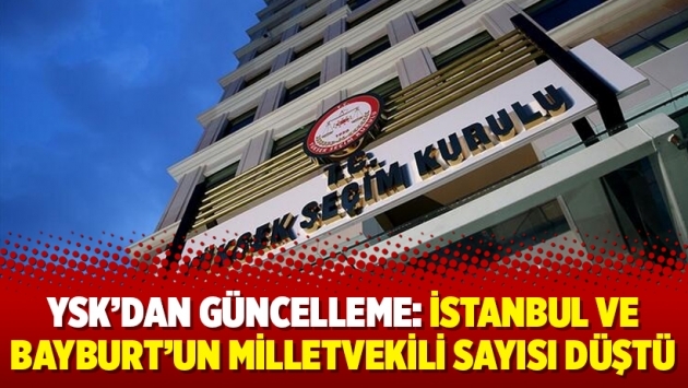 YSK’dan güncelleme: İstanbul ve Bayburt’un milletvekili sayısı düştü