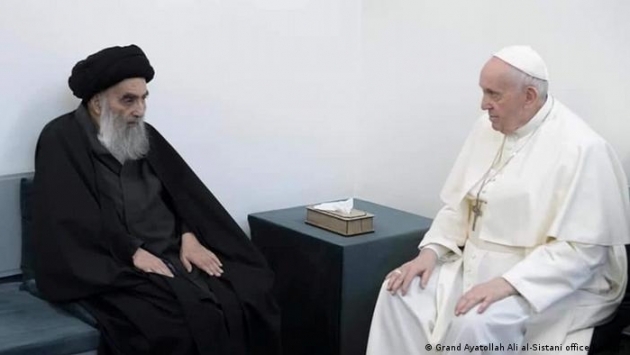 Papa Francis, Irak’ta Şii lider Ayetullah Ali Sistani’yle görüştü