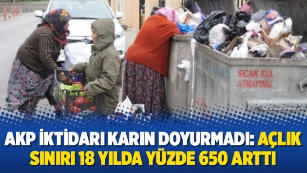 AKP iktidarı karın doyurmadı: Açlık sınırı 18 yılda yüzde 650 arttı