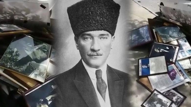 Atatürk resimleri çöpe atıldı