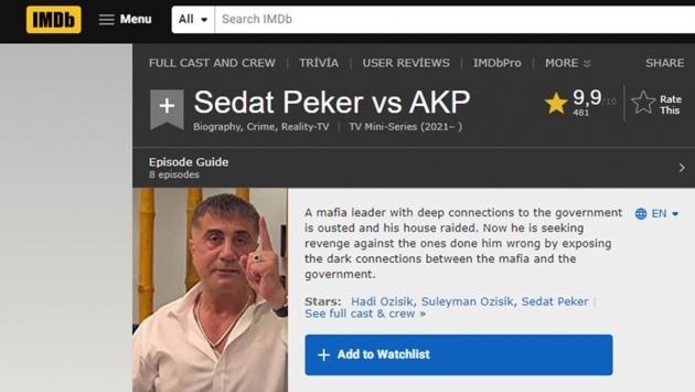Sedat Peker'in videoları IMDb'de listelenmeye başlandı