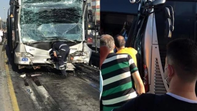 İstanbul’da iki metrobüs çarpıştı: Çok sayıda yaralı var