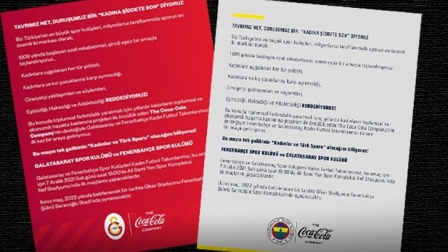 Fenerbahçe ve Galatasaray’dan ‘Kadına Şiddete Son’ açıklaması
