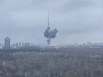 Ruslar Kiev'deki TV kulesini böyle hedef aldı