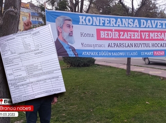AKP'li belediye Alparslan Kuytul'un konferans afişine 9 bin TL ceza kesti