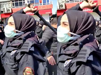 Adana'da kan donduran görüntüler : Başörtülü kadına başörtülü polisten fena dayak