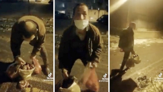 Çöpten yiyecek toplayan kişi oyunu Erdoğan’a vereceğini söyledi