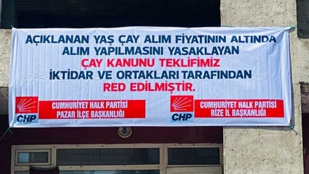 CHP'nin 'çay kanunu' afişleri de toplatıldı