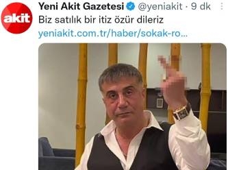 Yeni Akit'in Twitter hesabı hacklendi, Sedat Peker fotoğrafı paylaşıldı