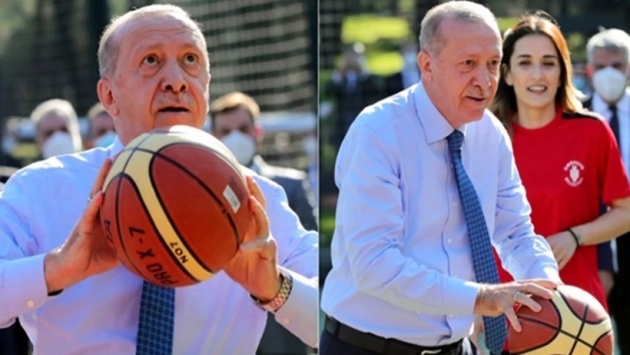 Erdoğan: Bakan arkadaşlarımızla basket oynuyoruz, bir numara benim