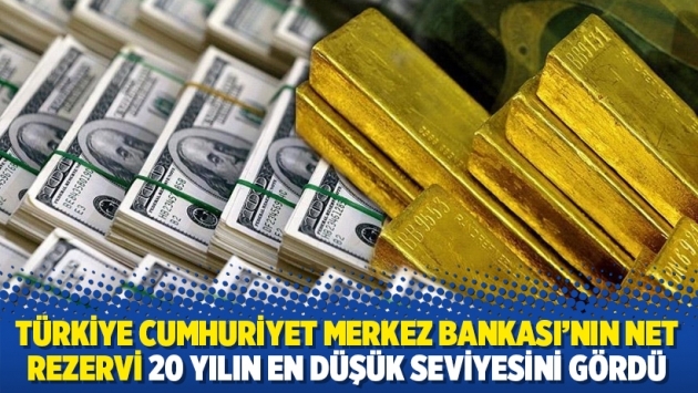 Türkiye Cumhuriyet Merkez Bankası’nın net rezervi 20 yılın en düşük seviyesini gördü