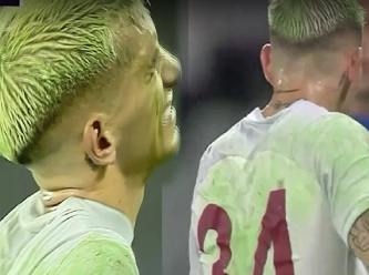 Atatürk Olimpiyat Stadı zeminini boyadılar! Torreira yemyeşil oldu…