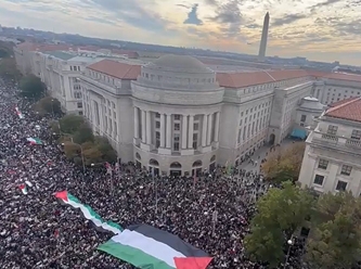 Beyaz Saray önünde 40 bin kişi ile Filistin mitingi