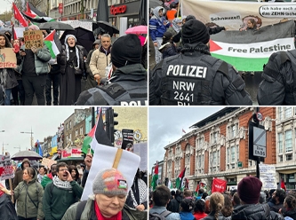 Avrupa'da Filistin'e destek: Binlerce kişi yürüdü