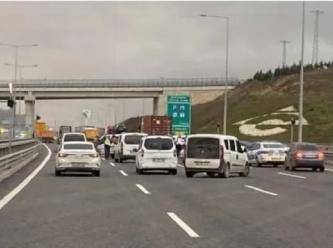 Kuzey Marmara Otoyolu'nda TIR şoförü rehin aldı, canlı yayın açtı