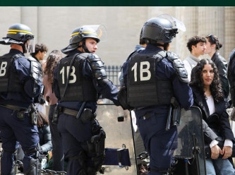 Polis Sorbonne Üniversitesi'ne girdi, Gazze protestocularına müdahale etti