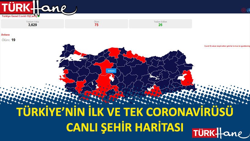 Türkiye'nin İlk ve Tek Coronavirüs Canlı Şehir Haritası!