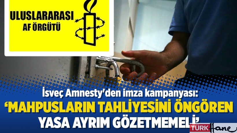 İsveç Amnesty'den imza kampanyası: ‘Mahpusların tahliyesini öngören yasa ayrım gözetmemeli’