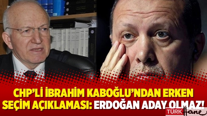 CHP’li İbrahim Kaboğlu’ndan erken seçim açıklaması: Erdoğan aday olmaz!