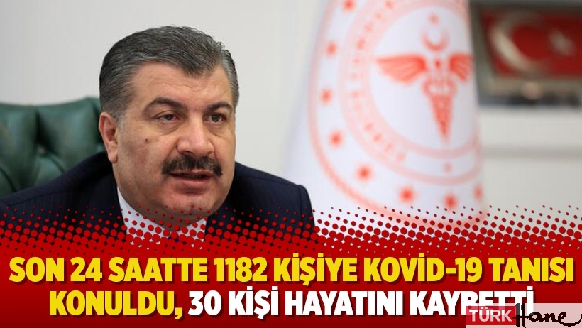 Son 24 saatte 1182 kişiye Kovid-19 tanısı konuldu, 30 kişi hayatını kaybetti