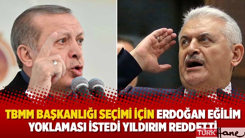 TBMM Başkanlığı seçimi için Erdoğan eğilim yoklaması istedi Yıldırım reddetti