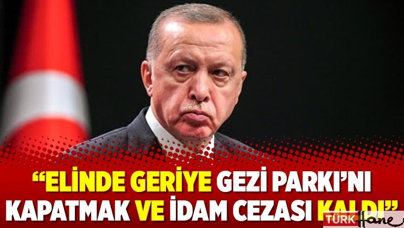 “Elinde geriye Gezi Parkı’nı kapatmak ve idam cezası kaldı”