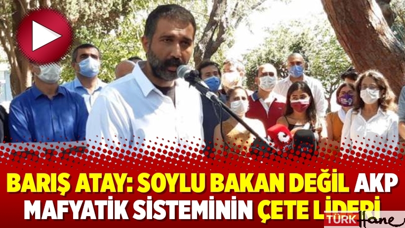 Milletvekili Barış Atay: Soylu bakan değil AKP mafyatik sisteminin çete lideri