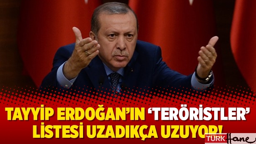 Tayyip Erdoğan’ın ‘teröristler’ listesi uzadıkça uzuyor!