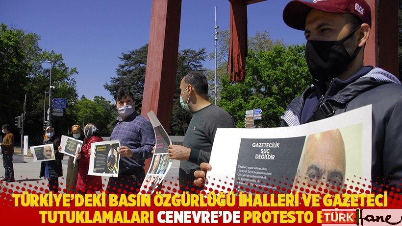 Türkiye'deki basın özgürlüğü ihalleri ve gazeteci tutuklamaları Cenevre'de protesto edildi