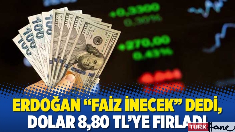 Erdoğan “faiz inecek” dedi, dolar 8,80 TL’ye fırladı