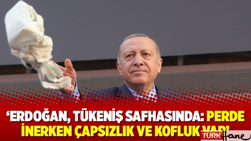 ‘Erdoğan, tükeniş safhasında: Perde inerken çapsızlık ve kofluk var’