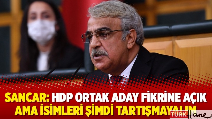 Sancar: HDP ortak aday fikrine açık ama isimleri şimdi tartışmayalım