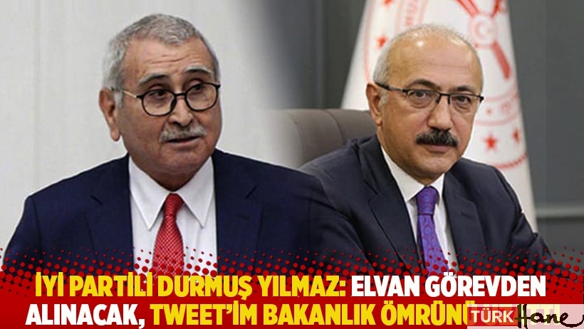 İYİ Partili Durmuş Yılmaz: Elvan görevden alınacak, tweet’im bakanlık ömrünü uzattı