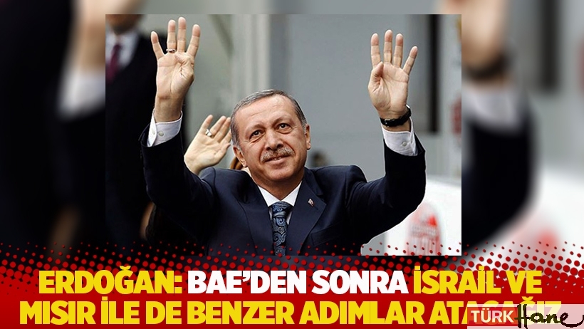 Erdoğan: BAE’den sonra İsrail ve Mısır ile de benzer adımlar atacağız