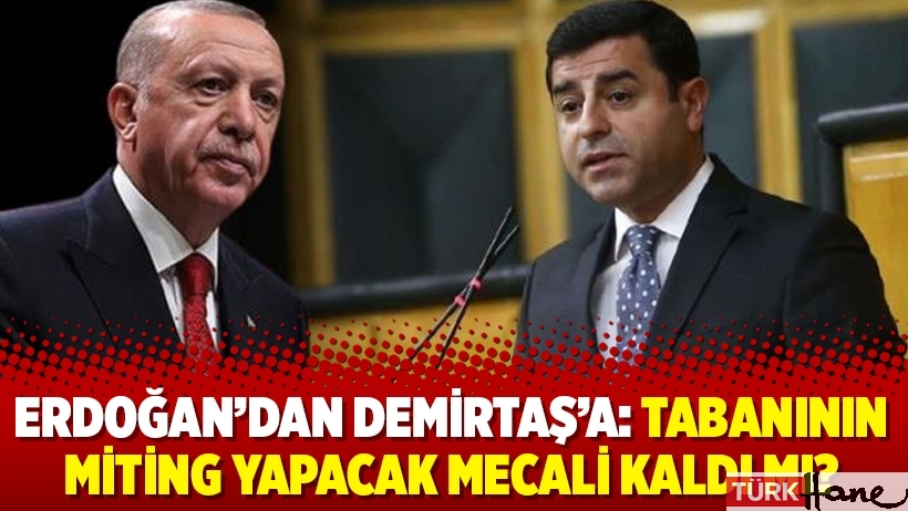 Erdoğan’dan Demirtaş’a: Tabanının miting yapacak mecali kaldı mı?