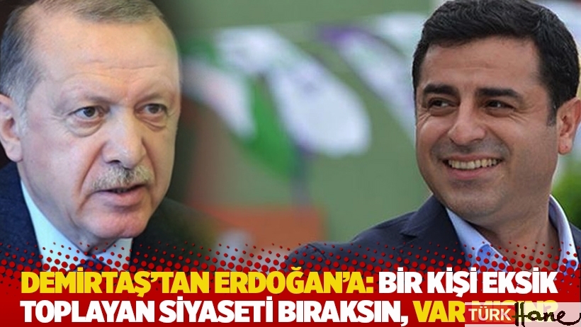 Demirtaş'tan Erdoğan'a: Bir kişi eksik toplayan siyaseti bıraksın, var mısın?