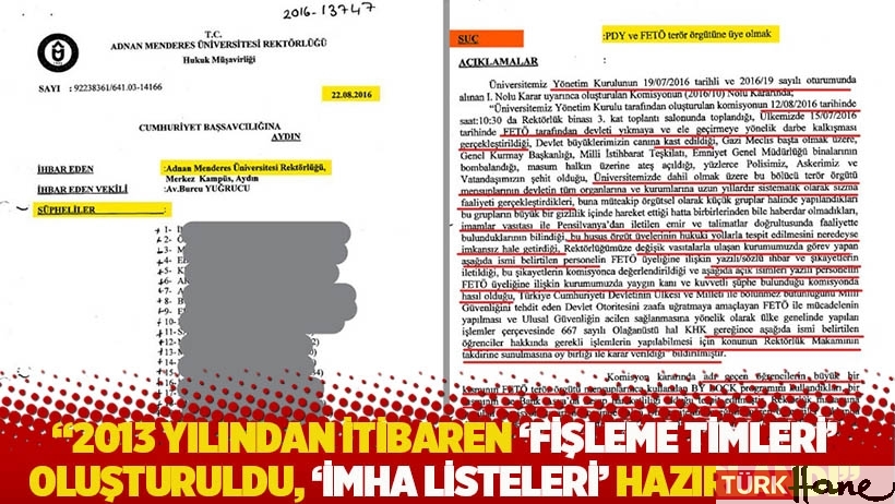 Adnan Menderes Üniversitesi’ndeki fişleme skandalı, belgeleriyle deşifre edildi