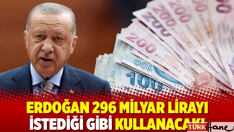 Erdoğan 296 milyar lirayı istediği gibi kullanacak!