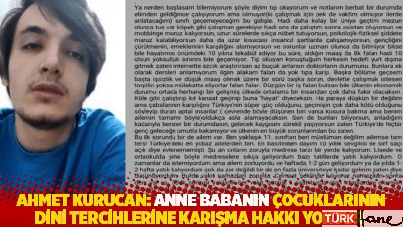 Ahmet Kurucan: Anne babanın çocuklarının dini tercihlerine karışma hakkı yoktur