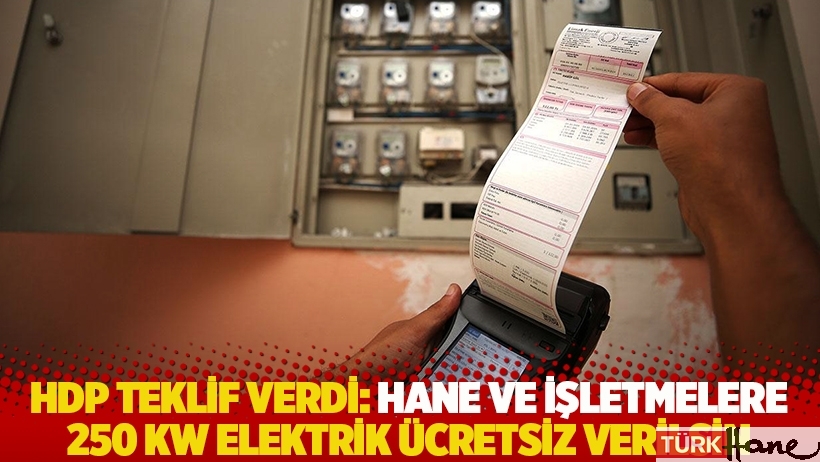 HDP teklif verdi: Hane ve işletmelere 250 KW elektrik ücretsiz verilsin