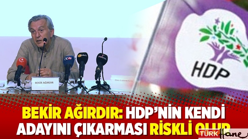 Bekir Ağırdır: HDP'nin kendi adayını çıkarması riskli olur