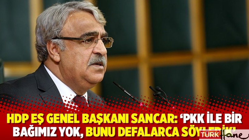 HDP Eş Genel Başkanı Sancar: 'PKK ile bir bağımız yok, bunu defalarca söyledik'