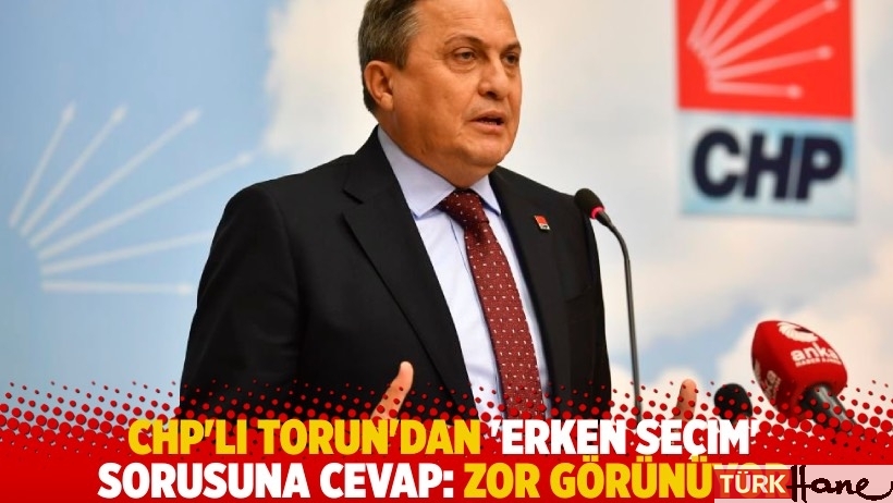 CHP'li Torun'dan 'erken seçim' sorusuna cevap: Zor görünüyor