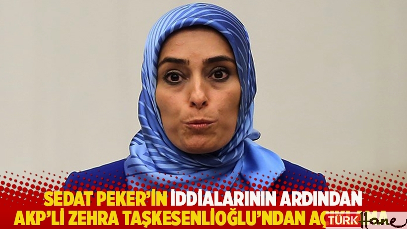 Sedat Peker'in iddialarının ardından AKP’li Zehra Taşkesenlioğlu'ndan açıklama